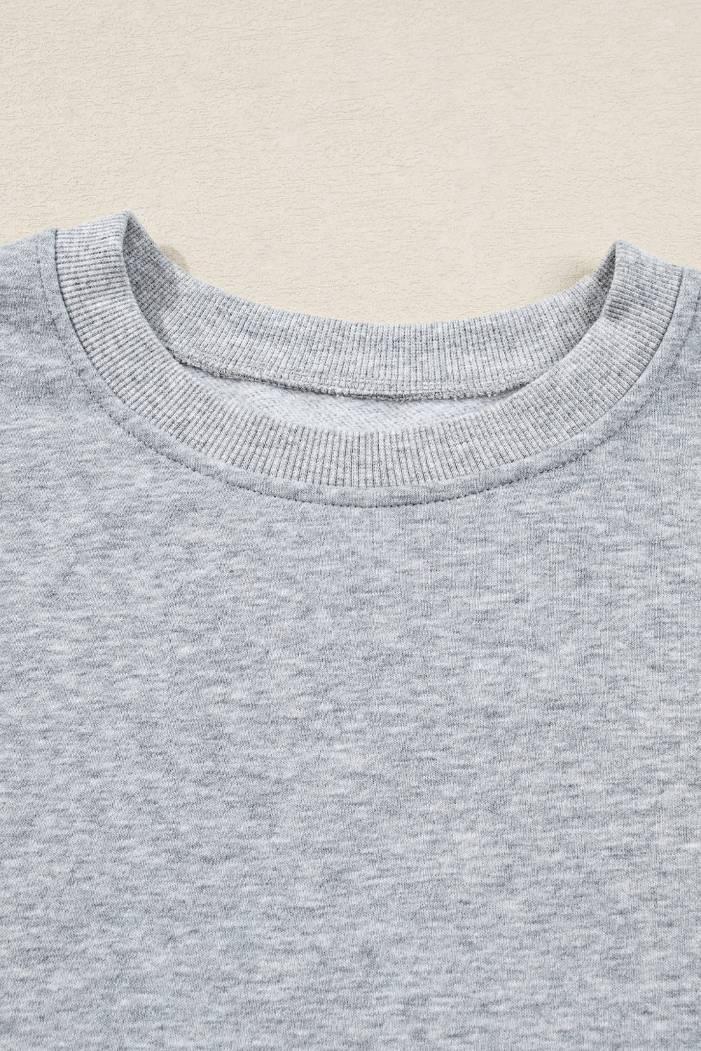Light Grey Bowknot Long Sleeve Round Neck Sweatshirt