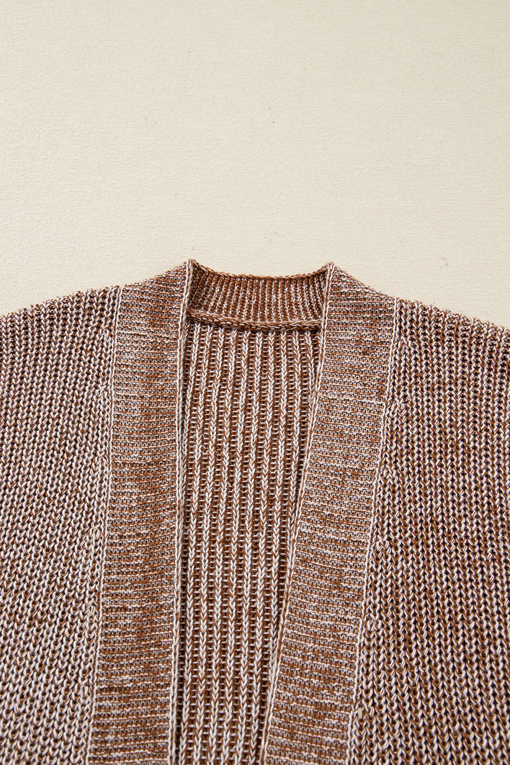 Straw Yellow Open Front Pocket Knit Cardigan