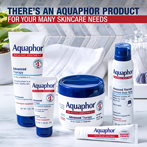 Aquaphor Healing Ointment Skin Care Set, Body Moisturizer for Dry Skin, Minor Cuts and Burns, Dry Cuticles, Cracked Heels, Hands and Lips, Holiday Gifts for Self Care, 14 Oz Jar + 1.75 Oz Tube