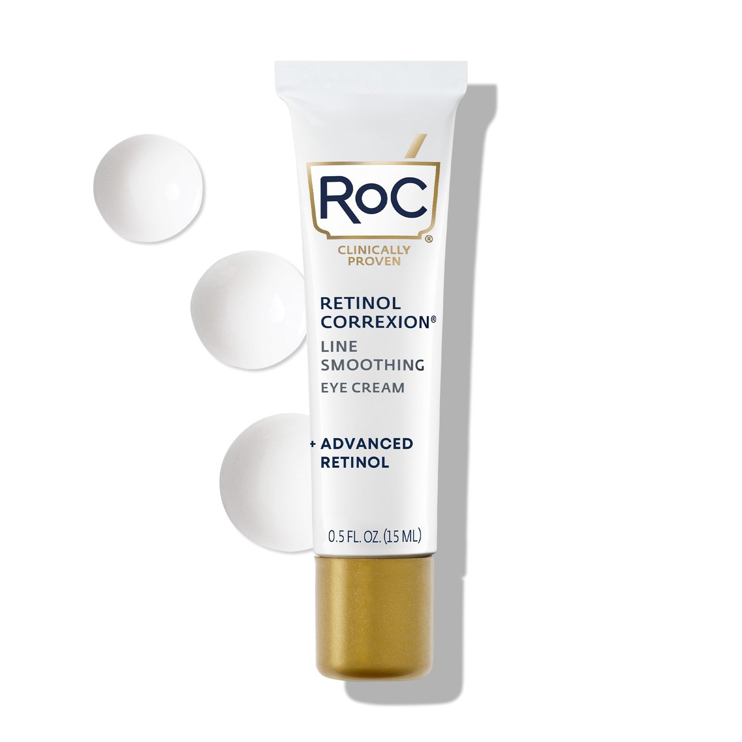 RoC Retinol Correxion Under Eye Cream for Dark Circles & Puffiness, Daily Wrinkle Cream, Anti Aging Line Smoothing Skin Care Treatment, Stocking Stuffers for Men & Women, 0.5 oz (Packaging May Vary)