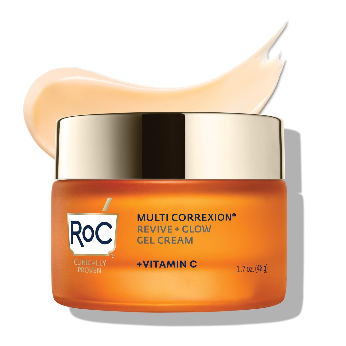 RoC Multi Correxion Revive + Glow 10% Vitamin C Blend Face Moisturizer, Anti-Aging Gel Cream, Hypo-Allegenic & Oil-Free Skin Care, Stocking Stuffers for Men & Women, 1.7 oz (Packaging May Vary)