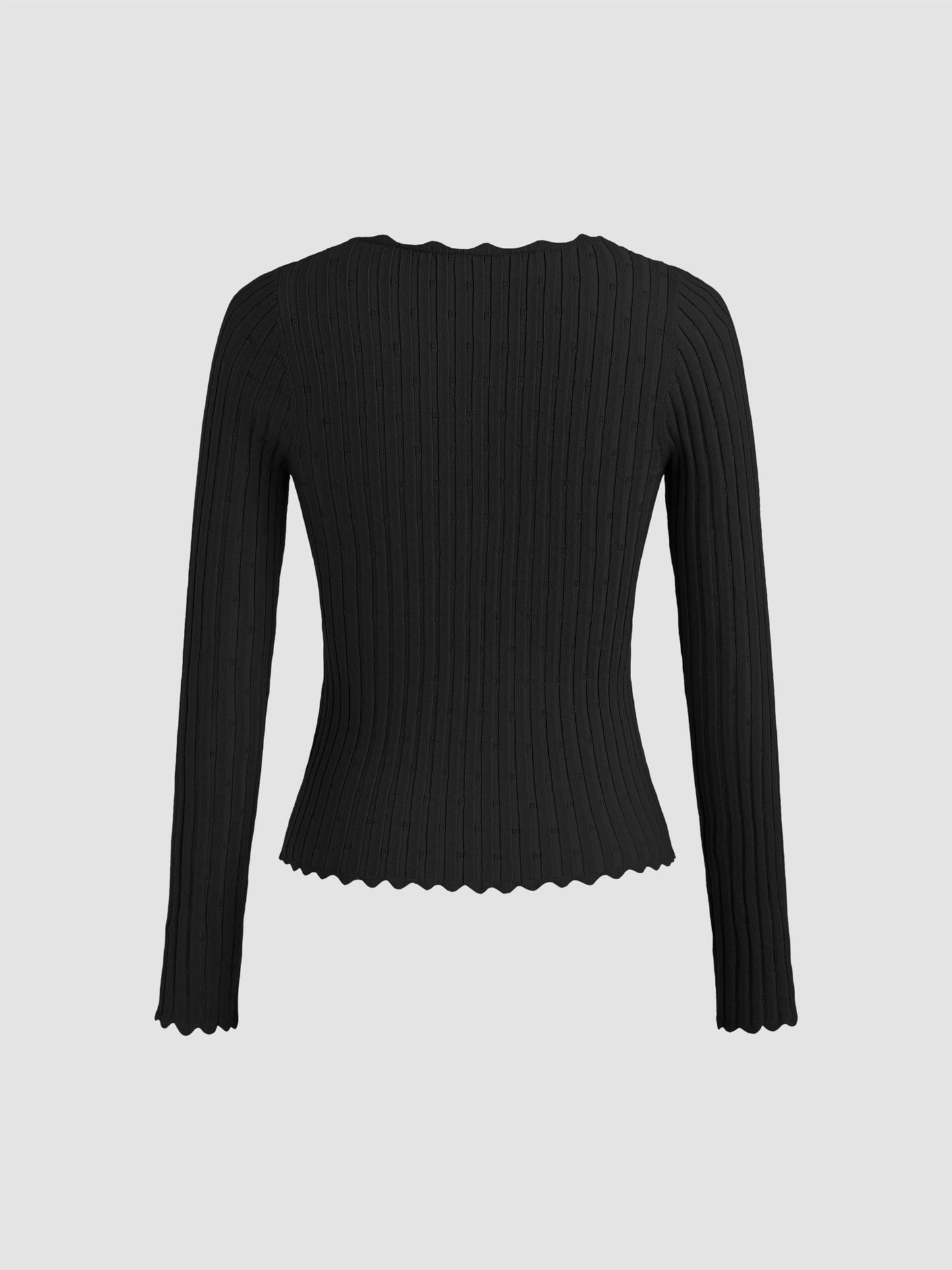 CIDER Women’s Ribbed Knit Crop Cardigan Long Sleeve Square Neck Button Down Shirts Slim it Tops: Black, M