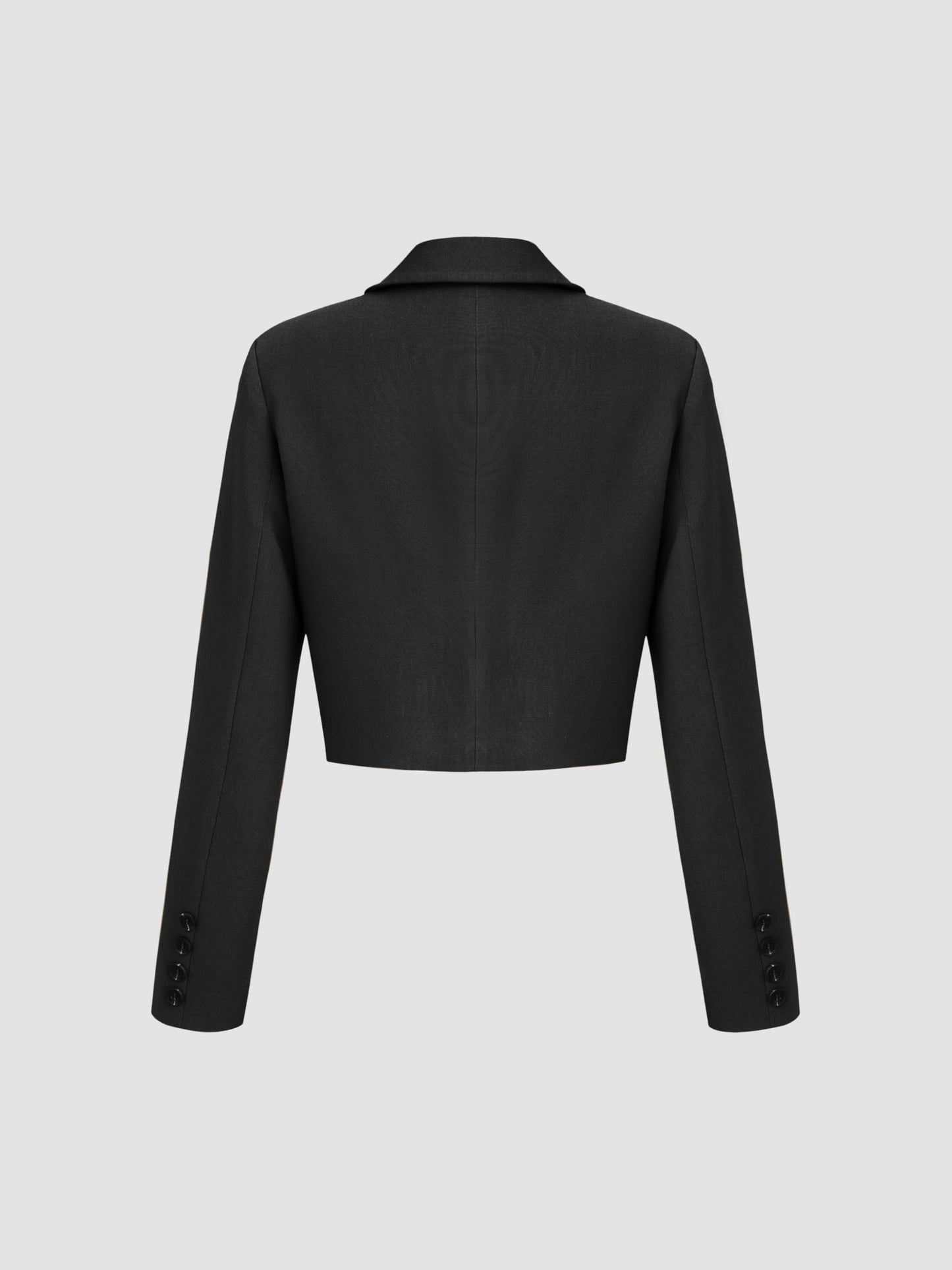 CIDER Womens Blazer Cropped Business Casual Open Front Long Sleeve Suit Work Office Blazer Jacket: Black, M