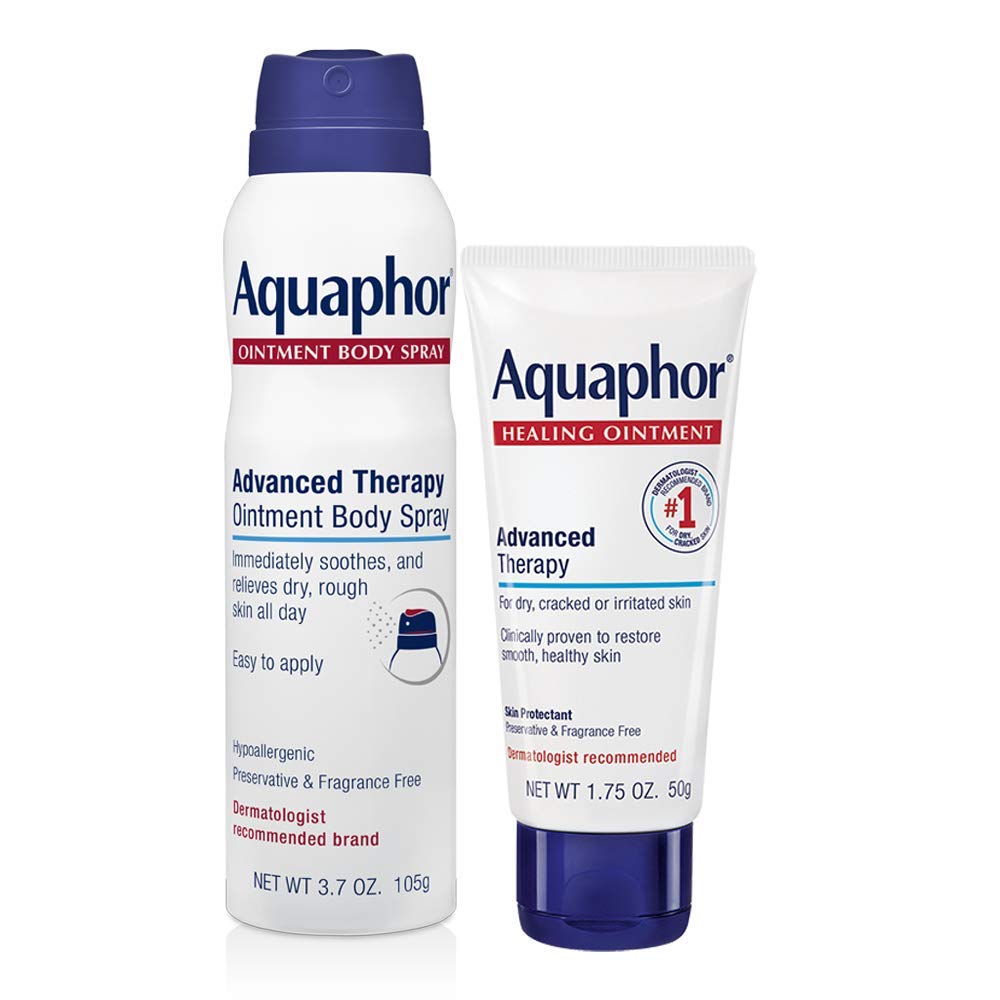 Aquaphor Advanced Therapy Skin Care Set, Aquaphor Healing Ointment Skin Protectant, Body Moisturizer for Dry Skin, 1.75 Oz + Aquaphor Ointment Body Spray, Spray Moisturizer for Dry Skin, 3.7 Oz