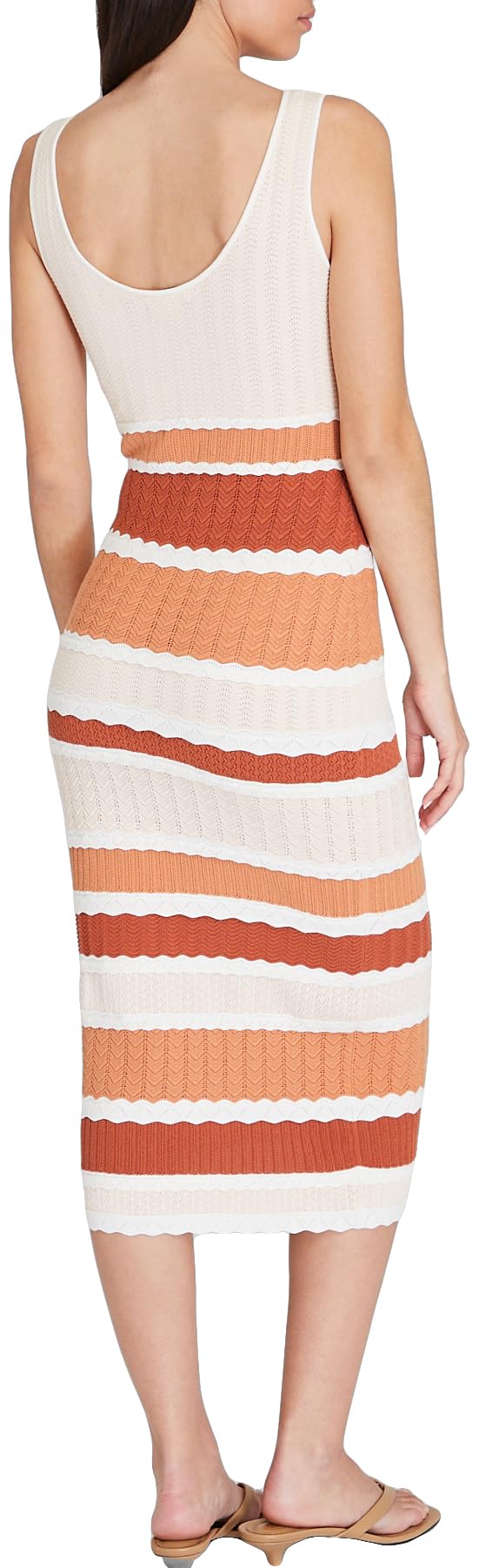 CLUB MONACO Women's Mixed Stitch Dress, Terracotta/Orange