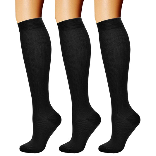 CHARMKING Compression Socks (3 Pairs) - 15-20 mmHg, Athletic Support for Running, Cycling, Travel - Boost Circulation and Performance