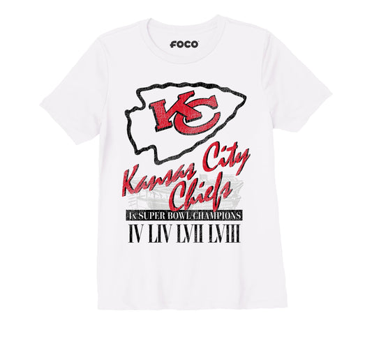 Womens Brittany Mahomes x Kansas City Chiefs NFL 4x Champions FOCO Premium T-Shirt