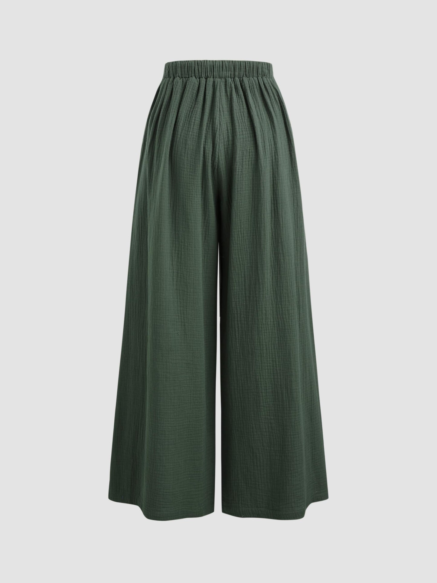 CIDER Women's High Waisted Wide Leg Pants with Pockets Drawstring Palazzo Business Casual Dress Pants Loose Trousers: Green, M