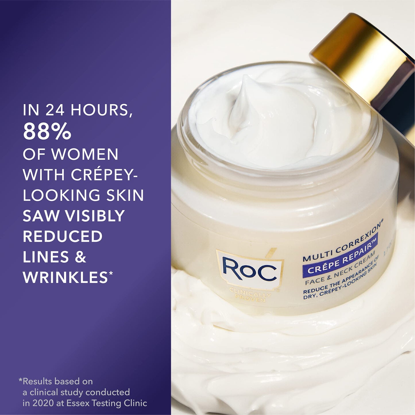 RoC Crepe Repair Anti Aging Daily Face Moisturizer & Neck Firming Cream (1.7 oz) + RoC Retinol Wrinkle Smoothing Capsules (7 CT), Skin Care Set, Stocking Stuffer for Men & Women