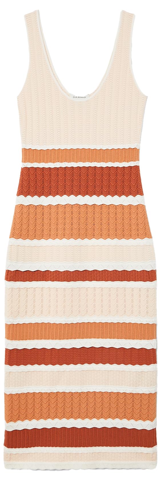 CLUB MONACO Women's Mixed Stitch Dress, Terracotta/Orange