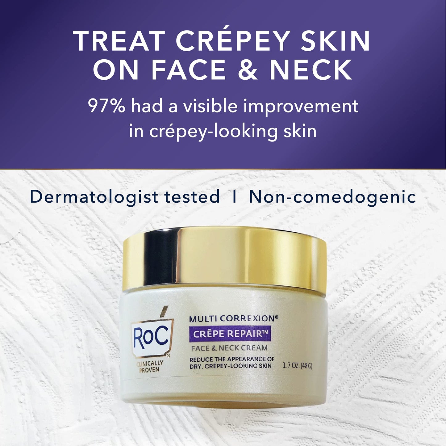 RoC Crepe Repair Anti Aging Daily Face Moisturizer & Neck Firming Cream (1.7 oz) + RoC Retinol Wrinkle Smoothing Capsules (7 CT), Skin Care Set, Stocking Stuffer for Men & Women