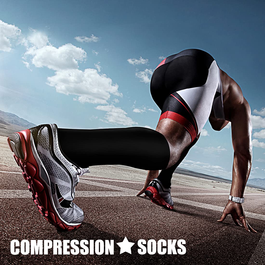 CHARMKING Compression Socks (3 Pairs) - 15-20 mmHg, Athletic Support for Running, Cycling, Travel - Boost Circulation and Performance