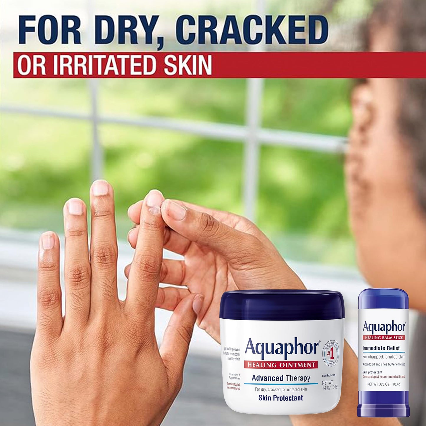 Aquaphor Advanced Therapy Skin Care Set, Aquaphor Healing Ointment Skin Protectant, Body Moisturizer for Dry Skin, 14 Oz Jar + Aquaphor Healing Balm Stick, 0.65 Oz, Holiday Gifts for Self Care