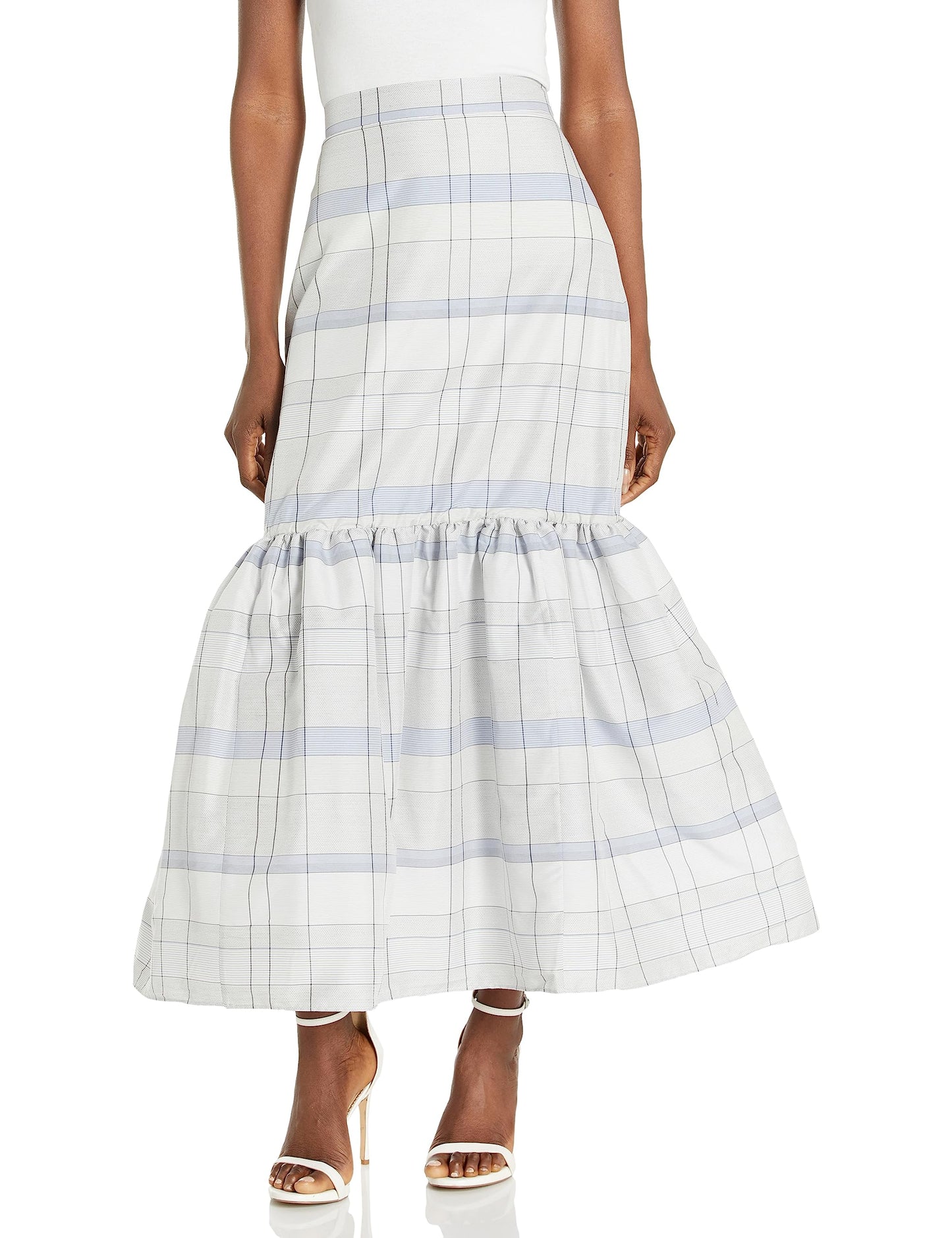 Club Monaco Women's Novelty Plaid Skirt, Blue Mix/BLEU