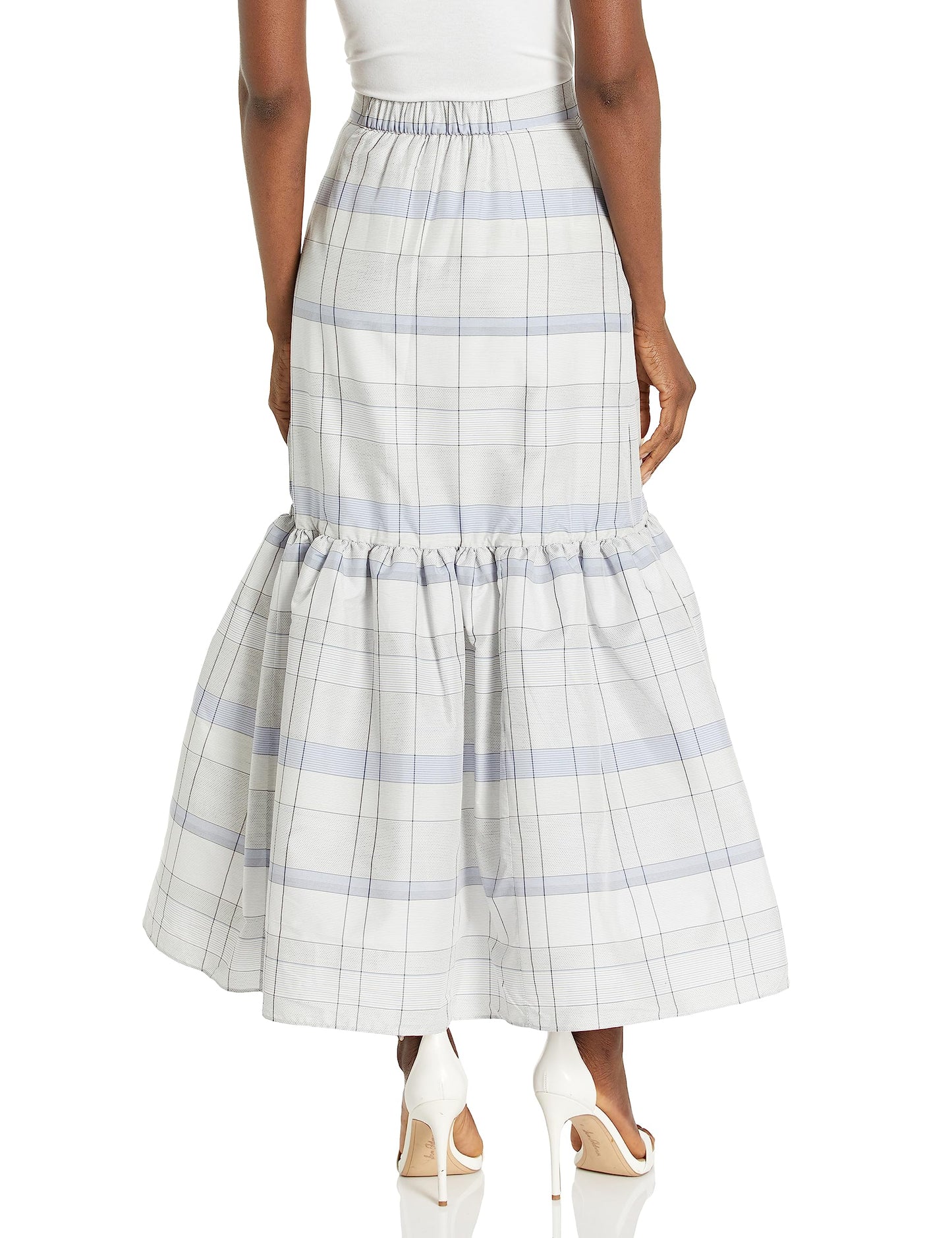 Club Monaco Women's Novelty Plaid Skirt, Blue Mix/BLEU