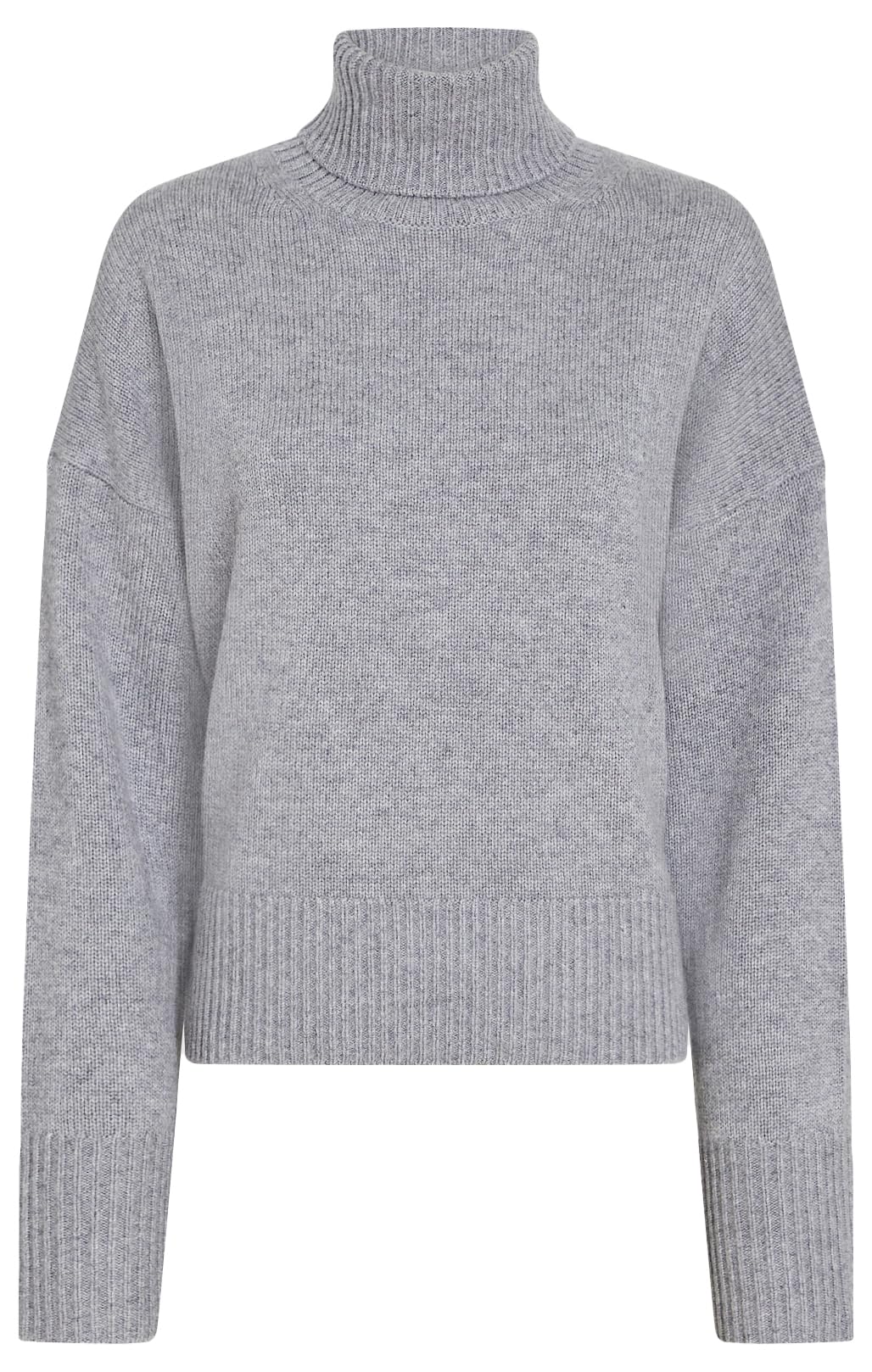 CLUB MONACO Women's Cashmere Turtleneck Pullover, Medium Heather Grey