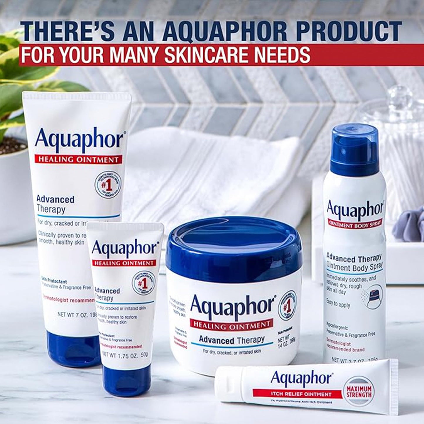 Aquaphor Advanced Therapy Skin Care Set, Aquaphor Healing Ointment Skin Protectant, Body Moisturizer for Dry Skin, 14 Oz Jar + Aquaphor Healing Balm Stick, 0.65 Oz, Holiday Gifts for Self Care