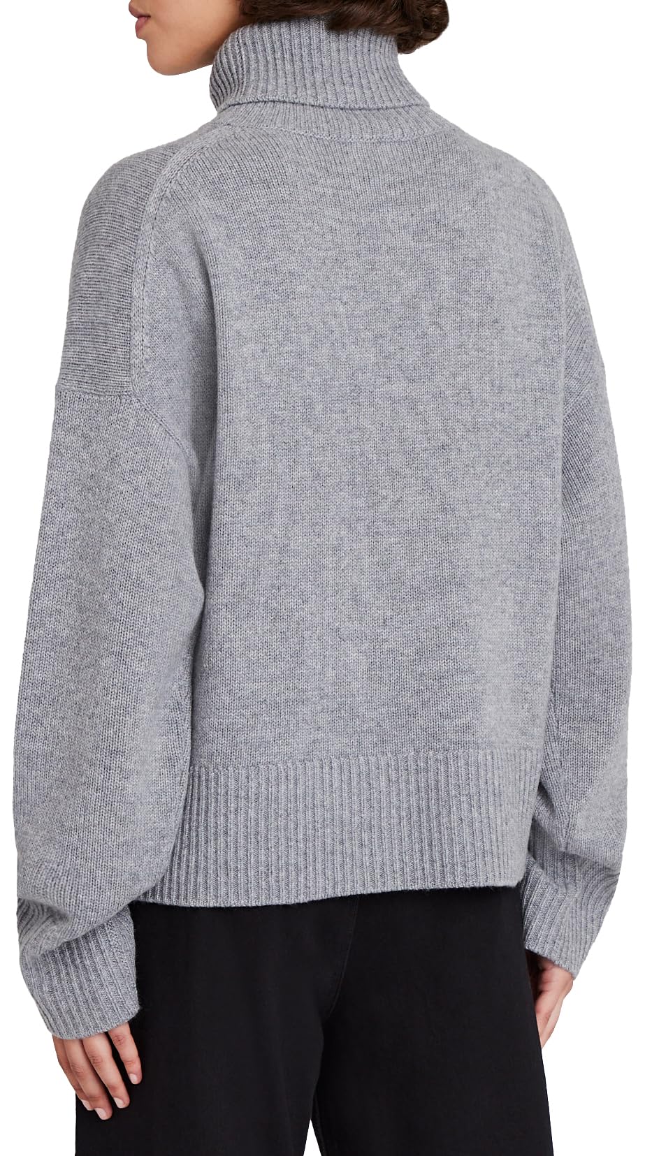 CLUB MONACO Women's Cashmere Turtleneck Pullover, Medium Heather Grey