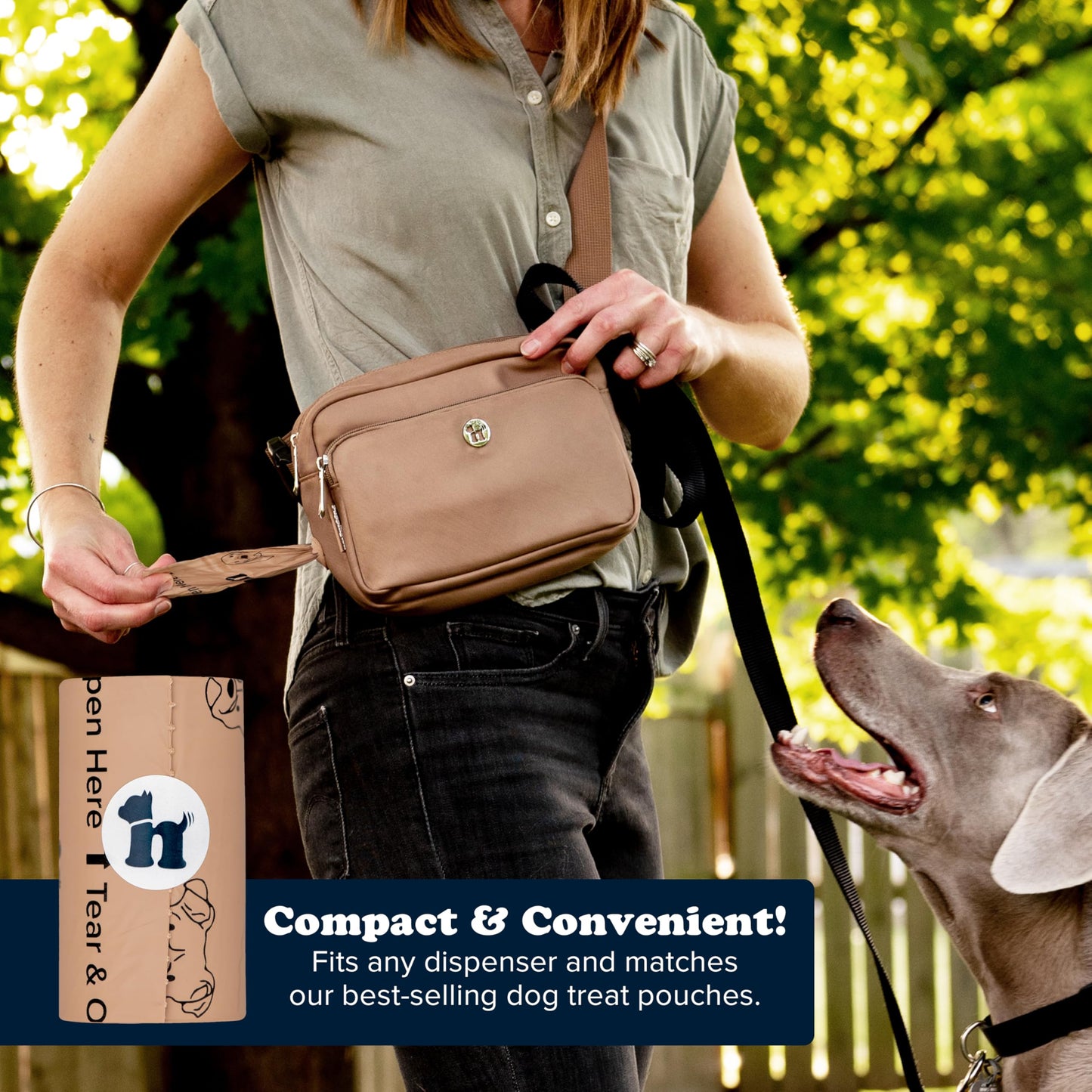 Puppington Certified Home Compostable Poop Bags - ASTM D6400 Compliant - 270 Extra Thick Bags - Plant Based - Pairs with Puppington 3-in-1 Bag & Fits all Standard Poop Bag Dispensers (Latte Beige)