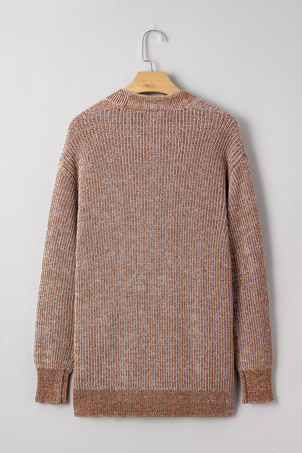 Straw Yellow Open Front Pocket Knit Cardigan